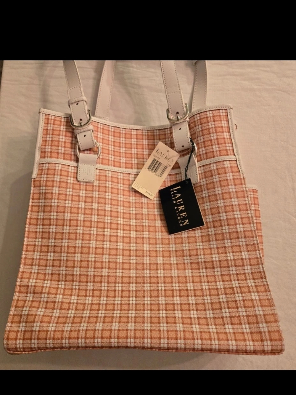 LAUREN RALPH LAUREN SHOULDER BAG ZIPPERED TOTE WOMENS COLOR CORAL